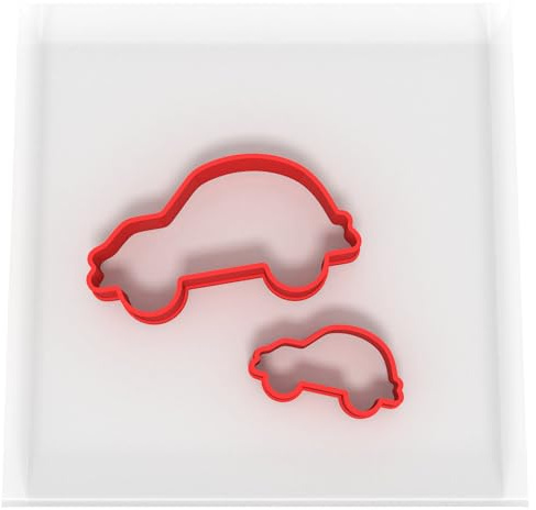Mini-Fondant-Ausstechformen fürs Auto, Plätzchen Ausstecher, 3 cm + 5 cm, 2 Stück