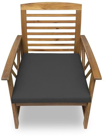 chilly pilley Stuhlkissen Gartenkissen Gartenstühle Stuhlauflage Stuhlpolster Sitzkissen Abnembar Bezug Mit Reißverschluss Auflage Set Garten Kissen (50x50x5, Schwarz)