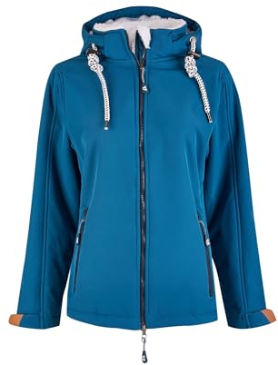 mh michael heinen Damen Softshelljacke Kiel, Funktionsjacke, Herbstjacke, Winterjacke mit Kapuze, gefüttert, Winddicht, wasserdicht türkis 40