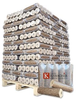 Nestro 500kg Palette Holzbriketts mit Zugloch Hartholz Brenn Kamin Ofen Heiz Holz Gluthalter Eiche & Buche 50x10kg PE-Bags Nestro Brikett Rund | Energie Kienbacher