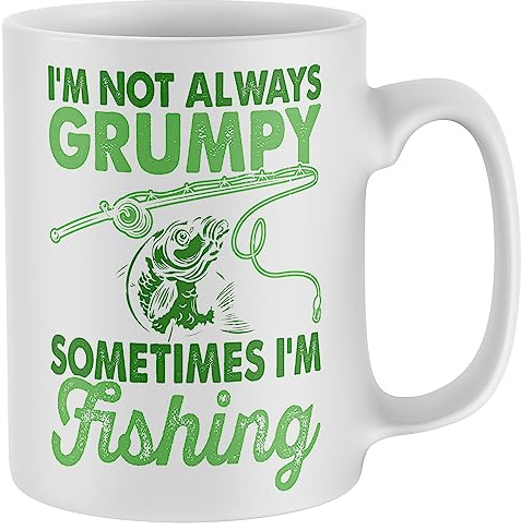 Purple Print House Funny Fishing Mug For Men Dad Grandad Fisherman Coffee Tea Drinking Cup Gift
