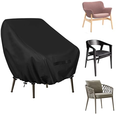 MOZMY Housse de chaise de terrasse, housse de chaise de jardin, imperméable, 89 x 97 x 74 cm, tissu Oxford, housse de protection pour chaises de jardin