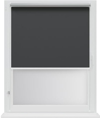RENA Thermorollo Ohne Bohren Verdunklungsrollo Rollos für Fenster für Innen Klemmrollos Fensterrollo Verdunklung Sichtschutz Sonnenschutz Maßgeschneidertes Rollo Graphite Silber 140x150cm
