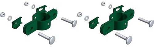 Alberts 563400 Doppelschelle | grün | für Pfosten-Ø 34 mm (Packung mit 2)