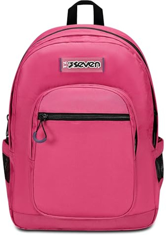 Seven Zaino Scuola Freethink, Fucsia, Unisex, Zaino Doppio Scomparto Con Supporto USB, Tasca Porta PC o Tablet e Tasca Porta Borraccia, Zaino Medie e Superiori
