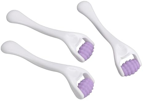 Syrisora ​​3 Stück Gesichtsmuskel-Massage-Roller, Tiefe Entspannung, Linderung von Müdigkeit, Silikon-Gesichts-Augen-Massage-Roller (Lila)