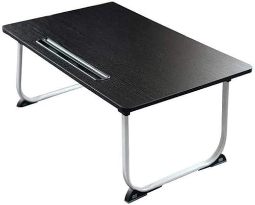Laptop-Schreibtisch, Laptop-Betttisch, schwarzer minimalistischer Computertisch, Laptop-Tisch, Klappbett, Kleiner Tisch, Arbeitstisch, Esstisch