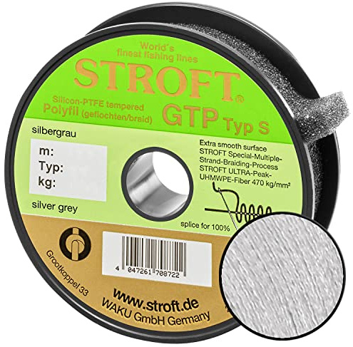 Schnur STROFT GTP Typ S Geflochtene 100m Silbergrau S04-0,09mm-3,5kg