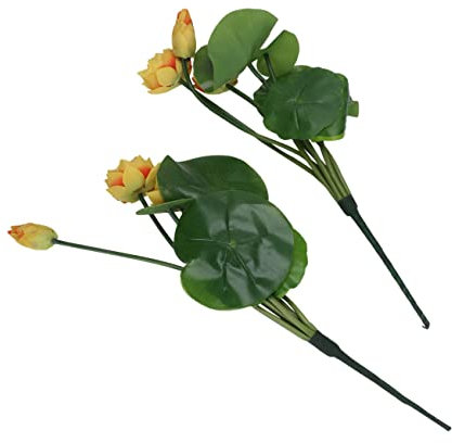 VINTORKY Künstliche Leicht Nicht Kunststoff 2 Stück Lotusblumen Natürliche zu Verformen Frische Dekoration für Party und Heimdeko