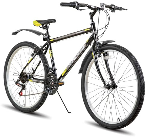 HILAND 24/26 Zoll Mountainbike für Männer Frauen, 21 Gänge MTB mit High-Carbon Stahlrahmen, Fahrrad für Erwachsene und Jugendliche, Mountainbike mit V-Bremsen
