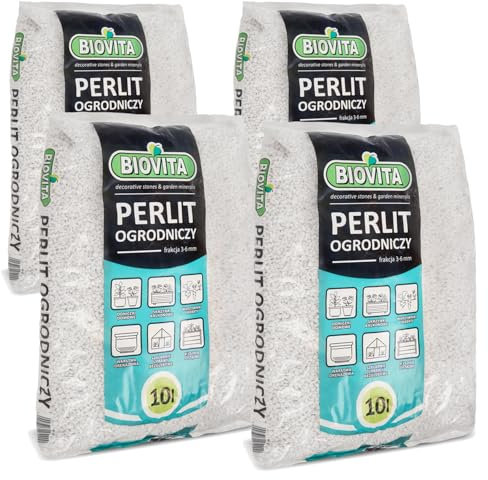 Pullmer Perlita para plantas de 40 l – 4 unidades de 10 l – Tamaño de grano 3 – 6 mm – resistente sin tiempo