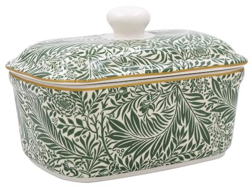 William Morris Beurrier en porcelaine fine Motif Larkspur