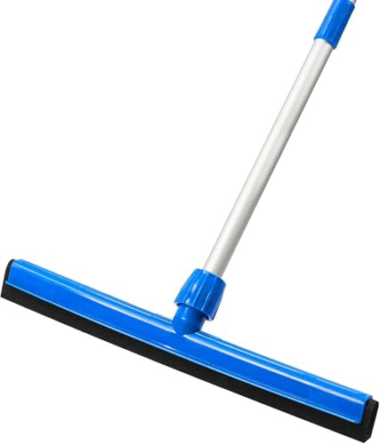 18 Floor Squeegee with 43 Adjustable Aluminum Handle Light Duty Magic Broom for Floor,Garage Courtyard Shower Bathroom Floor Marble Glass Tile Water Foam Cleaning