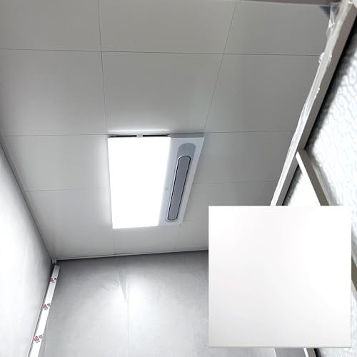 ZAQYCM Deckenpaneele deckenplatten Kommerzielle Deckenplatten 60x60cm, Weiße Dekorative Deckenplatte Für Badezimmer Dusche/Küche Mit Schutzfolie, Wasserdicht Und Anpassbar(15 Pack)