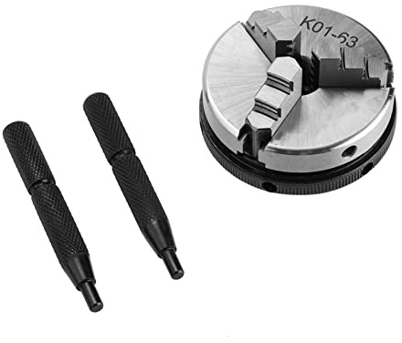 Mandrino per Tornio, Mandrino per Tornio Autocentrante Manuale, Diametro 2,5 Pollici, Piccolo Volume, Alto, Ampio Range di Serraggio, per Tornio per la Lavorazione del Legno,