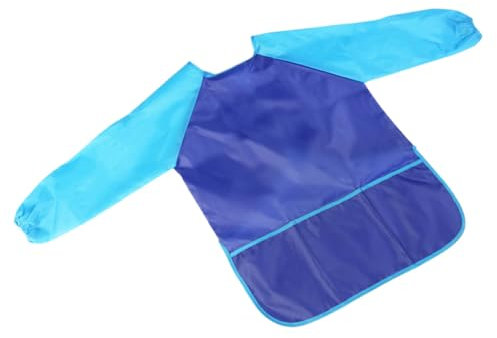 KONTONTY Junge Mädchen Malschürze Langärmlig Plus Blau Verstellbar Leicht Zu Schließen Maschinenwaschbar Für Jahre Kunst Malen Und Basteln