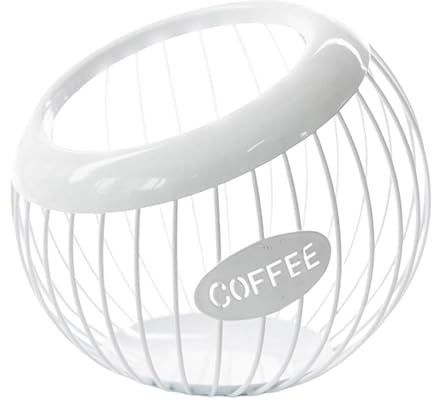 Lruvaqi Coffee Pod Holder | Large Capacity Metal Espressos Pod Holder | Coffee Pod Basket | Coffee Station Tea Bag Holder Organiser for All Coffee Capsules for Kitchen Counter Desktop