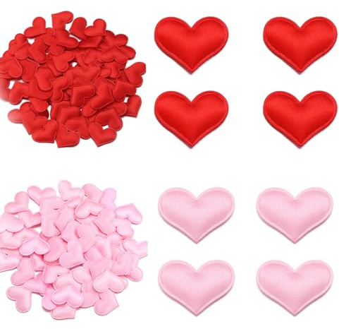 PHMING 200 Stück Herz Konfetti in Rot & Rosa, 3D Herz Deko für Hochzeiten | Geburtstage, Partys & Jubiläen, 2,5 cm Streudeko Hochzeit für Tische, Geschenke & Feiern