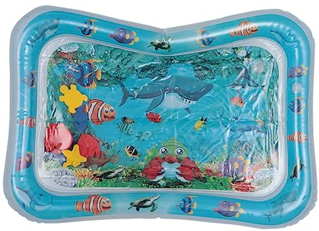 FRCOLOR Alfombra de Agua Inflable para Bebés Patrón de Pez, Cojín de Juego Acuático para Interior y Exterior