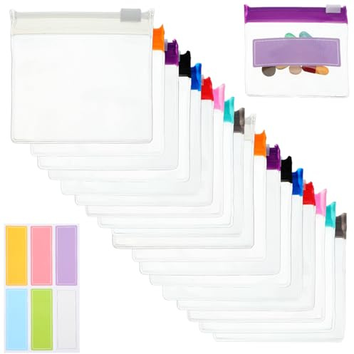 Heclia 18 PCS Pillenbeutel mit Reißverschluss Pillentaschen mit 18 Aufklebern, Kleine Aufbewahrung Tasche Mini Pillen Organizer Pillenhalter Medizin Vitamin Fischöl Zipper Tütchen für Tasche Geldbörse