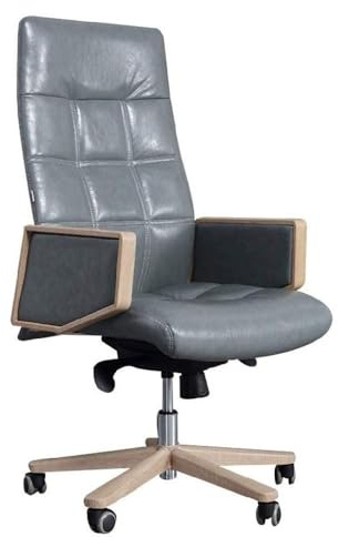HTERWQEA Silla Oficina con Respaldo Alto, Silla ejecutiva giratoria Deportiva Carreras, for Juegos Cuero sintético, reposabrazos abatibles, reposacabezas Ajustable, cojín Lumbar
