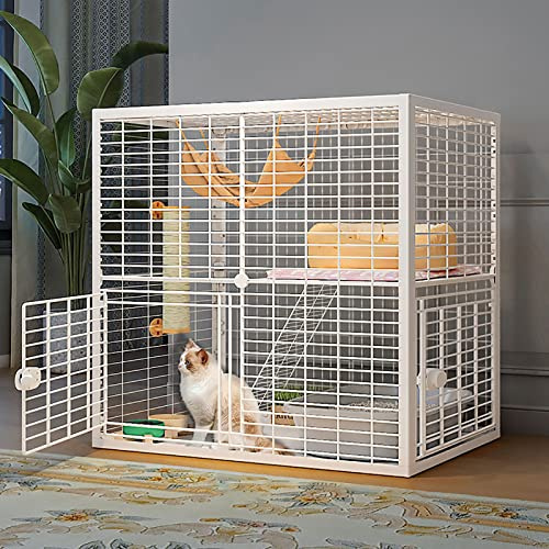 HYJYGM Großer drinnen Katzenkäfig draußen, Katzengehege, Katzenlaufstall, Katzenhütte, Haustierlaufstall, Kleintierkäfig für kleine Tierwelpen, Kätzchen, Hasen, x 92 cm