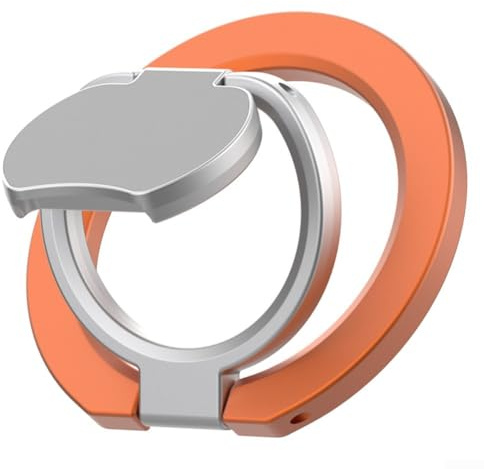 Magnetic Phone Ring Holder With Adjustable Kickstand, With Secure Grip - Compatible With Magnet Car Mounts And Phones, Customizable Viewing Angle Phone Holder(Orange)