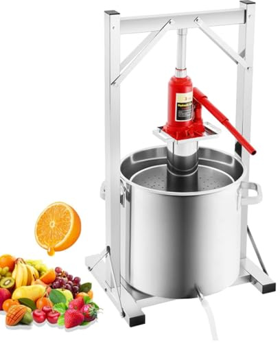Hydraulisk fruktpress maskin kit – extraktor i rostfritt stål för cider, vin och juiceframställning