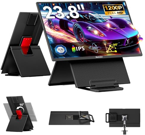 Blackview 24 Large Portable Monitor 100Hz for Work Home Office Game, 1080P FHD IPS Laptop Screen Extender with Rotating Stand & VESA, USB-C HDMI Plug-Play for Mac/Windows/PS/Switch/Xbox