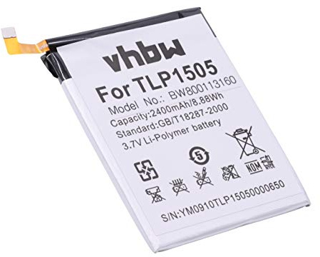 vhbw Akku kompatibel mit Wiko Ridge Dual SIM LTE | Ridge, Ridge 4G, M531 Handy Smartphone Telefon (2400 mAh, 3,8 V, Li-Polymer)