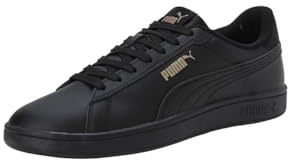 PUMA Puma Smash 3.0 L unisex - vuxen Sneaker, PUMA Black-PUMA Gold-PUMA Black, 48.5 EU