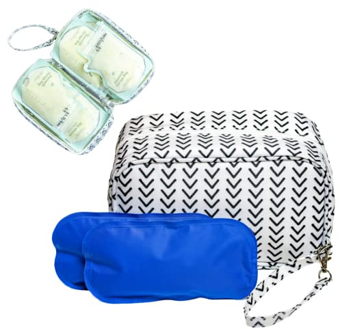 Jomaco Breastmilk Cooler Bag with Ice Pack - Insulated Breast Milk Cooler Travel Bag - Small Breastmilk Storage Bag Cooler with Detachable Wrist Strap