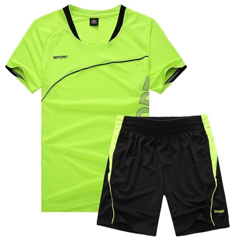 Gemzon Jungen Fußball Trikot Kinder Sportklamotten Trainingsanzug Kleidung Kids Outfit Set Jersey Set Sportshorts, 10-11 Jahre, Grün (Etikett: 26)
