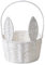 Kuntesetty Cesta Decorativa de Flores para Pascua y Picnic, Ideal para jardín y Camping, Blanco