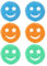 Sponges Washing Up, Kitchen Sponge, 6 Pcs 3 Colors Smiley Face Washing Up Sponge, 3.93 * 3.93 * 1.57INCH Color Sponge Effortless Cleaning Eco Scrub Pads for Dishes,Pots,Pans All at Once
