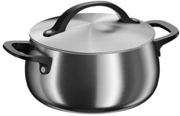 BergHOFF Home Kochtopf (20cm)– Edelstahl Topf mit Deckel – Kochtopf für alle Herdarten inkl. Induktion – Pastatopf - spülmaschinengeeignet & Ofenfest - schwarz