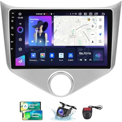 ZZPHKK 9 Inch 2 DIN Car Stereo Android 13 Radio Player for Chery Fulwin Very A13 2013-2016 Built-in 4G WIFI CarPlay Android Auto GPS Navigation DSP FM RDS DAB+ Radio Bluetooth + DVR/Camera(NF-7)