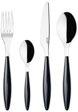 Guzzini - Feeling, lot de 24 couverts - Noir, 15 x 7,2 x h 24 cm - 23000010
