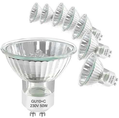 Givurao 8 Stück GU10 Halogen Leuchtmittel 50W, 230V Halogenlampen GU10 50 Watt, Dimmbar 2700K Warmweiß, 500LM, Halogen Reflektor 50x53mm, Flimmerfrei Spot Deckenglühbirnen für Küche Büro Zuhause