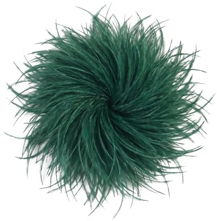 Baesics Broche de Plumas para Mujer, Plumas de Avestruz, Estilo Vintage, Accesorio para Novia, Boda, Fiesta, Carnaval, Tocado para el Pelo, para Blazer, Vestido, Chaqueta, Diseño de Flores, Verde