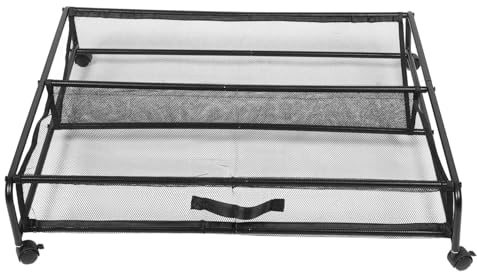 TOYZFRIENDY Organizador de Zapatos de Hierro con Ruedas para Debajo Cama Zapatero Metálico Resistente y Fácil de Montar Almacenamiento Versátil para Dormitorio y Ahorro de Espacio