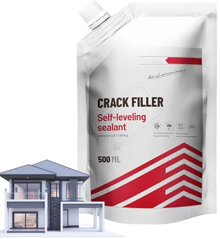 Relleno de grietas de hormigón, 500 ml, relleno de reparación de hormigón, relleno de grietas de cemento altamente elástico, pintura de sellado a prueba de fugas, para reparación de hormigón, techos