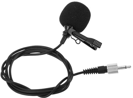 YARNOW Micrófono de Solapa Unidireccional con Clip Metálico Negro Pequeño, Conector 3,5 Mm Compatible, Adecuado para Presentaciones, Enseñanza y Grabación Portátil