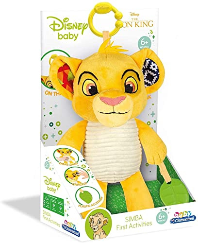 Clementoni-17296 - Rey León, Peluche Texturas - Peluche Disney para bebés a Partir de 6 Meses