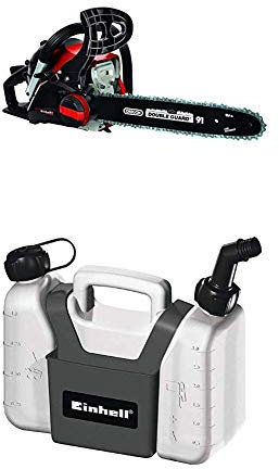 Einhell Benzin-Kettensäge GC-PC 1435 I TC (OREGON-Qualitätsschwert und –kette, werkzeuglose Kettenspannung und Kettenwechsel, Auto-Choke und Primer, inkl. Schwertschutz, Kombi-Kanister)