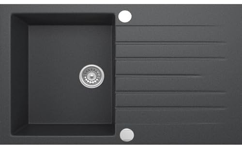 Granitspüle Küchenspüle Granit Siphon Einbauspüle Spülbecken Spüle Granit 76x45