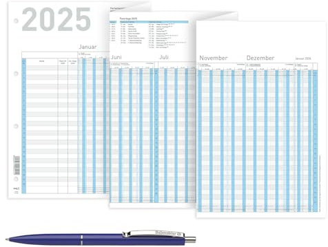 Urlaubsplaner 2026 inkl. Kugelschreiber, Dienstplan, Personalplan, Wandkalender