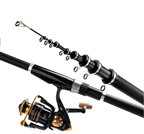 ELTOX Angelrute,Teleskopruten Spinnrute Carbon Fiber tragbar Rock-2.4m 3.6m 4.5m 5.4m 6.3m 7.2m Carp Rod Teleskop Sea Angel Ultrahart (Size : 6.0 m)