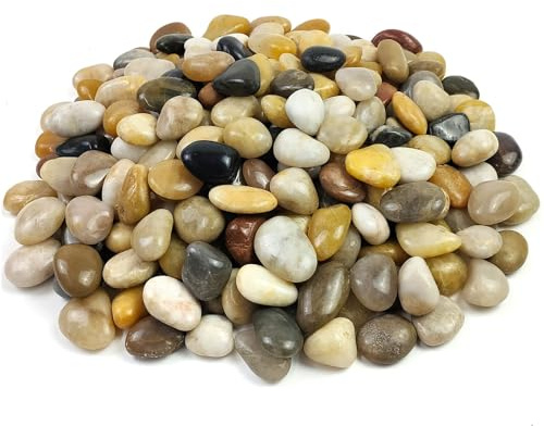 Natural Mixed Color Pebbles, 3.96lb Decorative Stones,0.7-1.2 inch Natural Gravel Rocks for Plant Pots,Decorative Small Stones for Garden,Vase Fillers,Crafts,Fish Tank,Landscaping,Pond,Aquarium