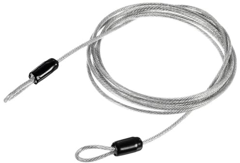 TOP-VIGOR 1Pcs Security Steel Cable, 2.5mm x 2m / 6.56ft Coated Safety Wire Rope Double Loop Flexible Security Cable Lock for Outdoor Travel Luggage Bike, Transparent